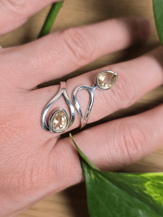 Bague "Envol" en Citrine naturelle et argent 925 (Qualité AAA)