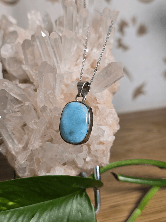 Pendentif Larimar et Argent 925 (Qualité AA)