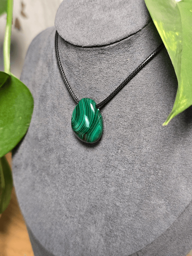 Pendentif Malachite, pierre percée (Qualité AAA)