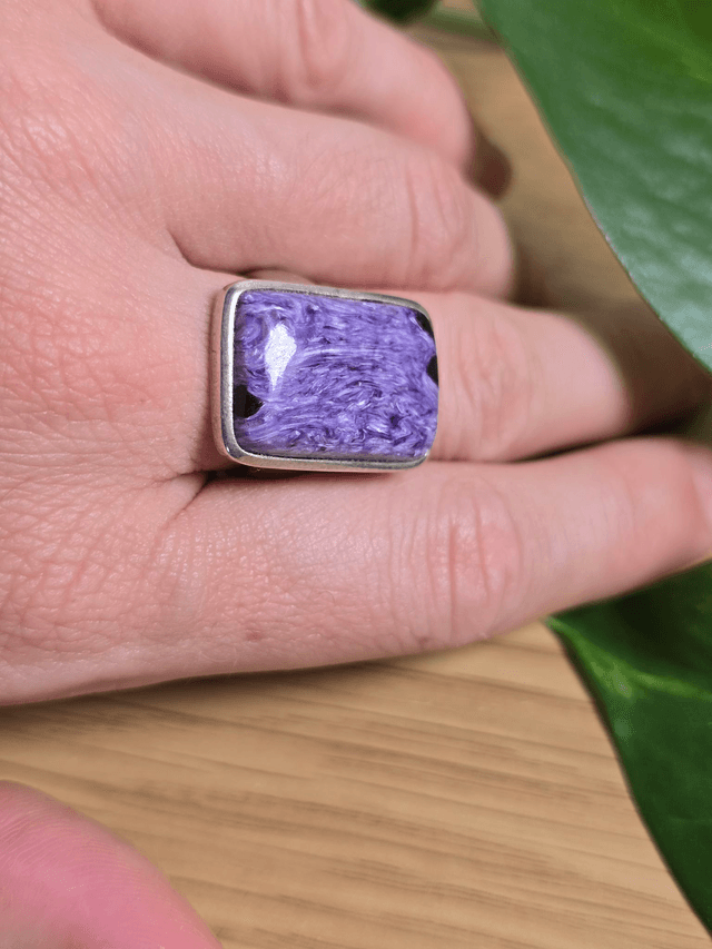 Bague en Charoïte et argent 925, Qualité AAA