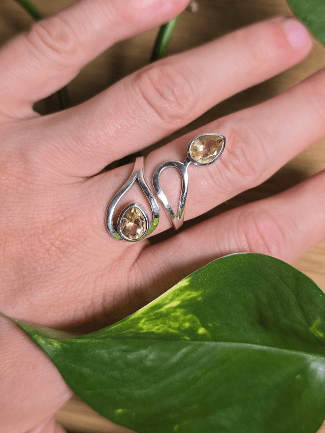 Bague "Envol" en Citrine naturelle et argent 925 (Qualité AAA)