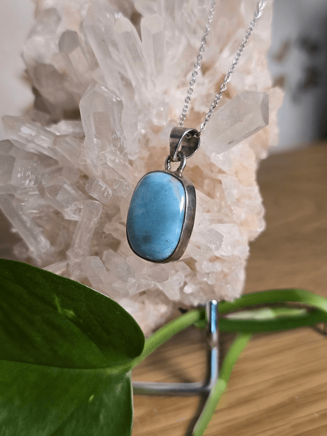 Pendentif Larimar et Argent 925 (Qualité AA)