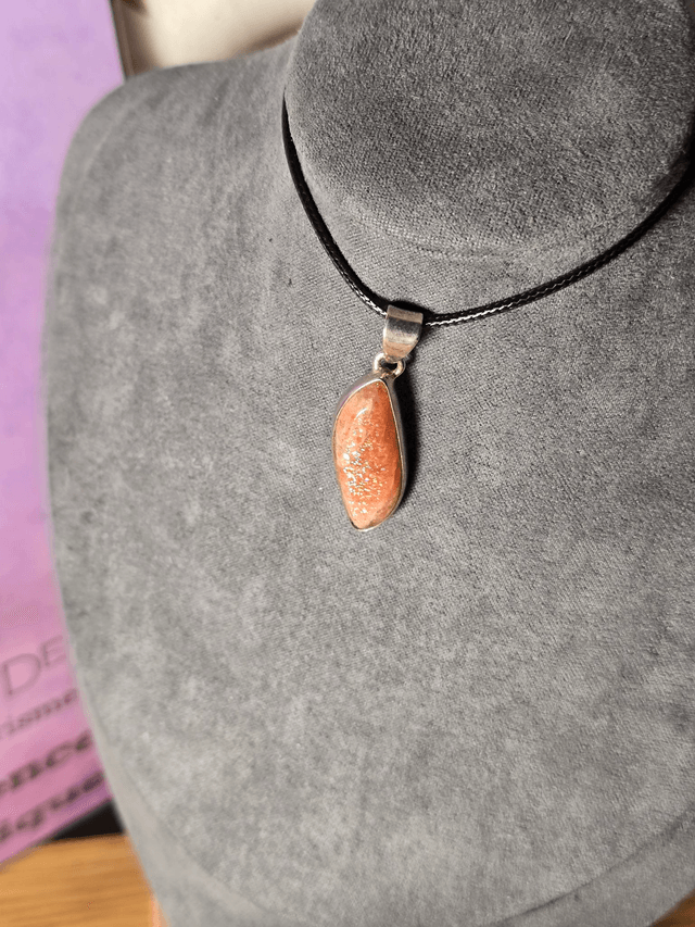 Pierre de Soleil naturelle, argent 925 (Qualité AA)