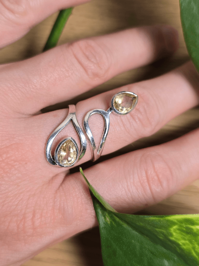 Bague "Envol" en Citrine naturelle et argent 925 (Qualité AAA)
