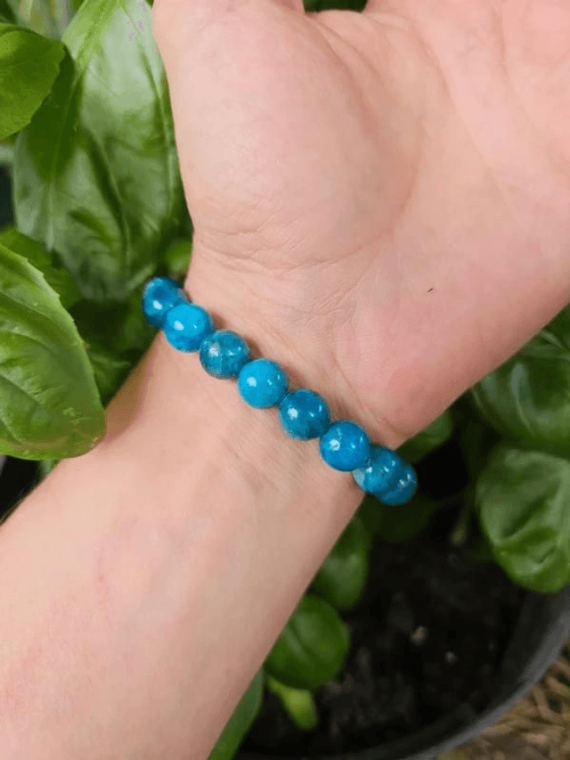 Apatite bleue - Bracelet avec perles de 10 mm