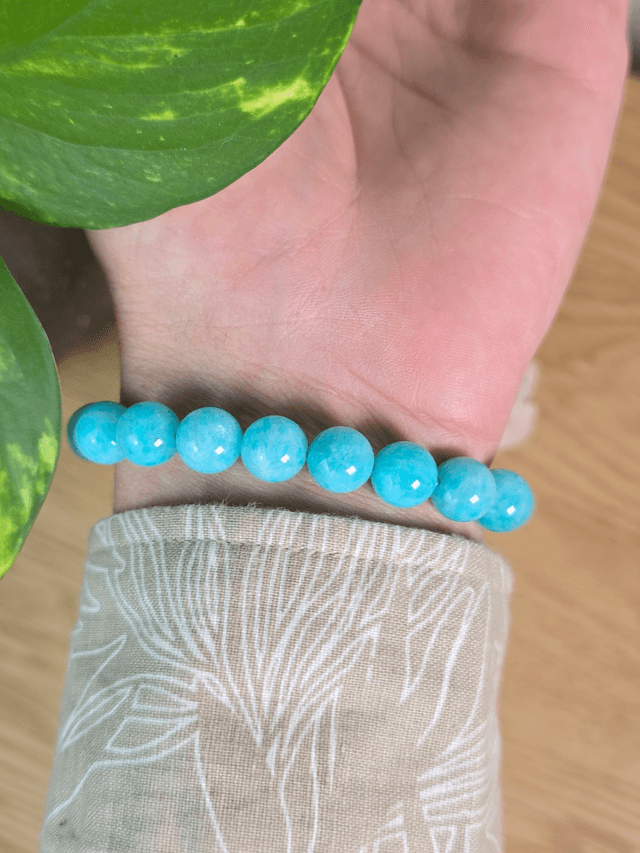 Amazonite de Namibie - Bracelet avec perles de 9,5 mm