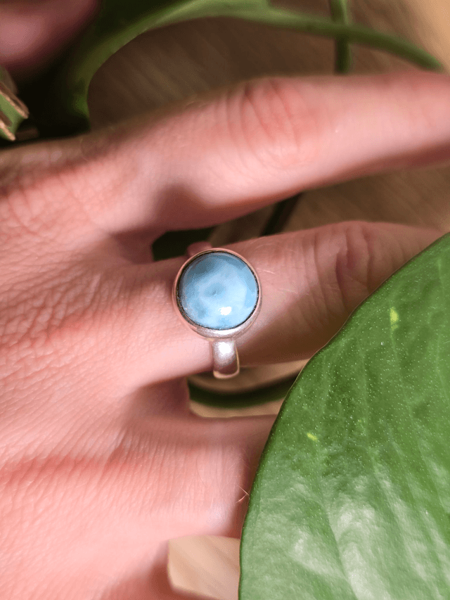 Bague Larimar et argent 925 (Qualité AA)