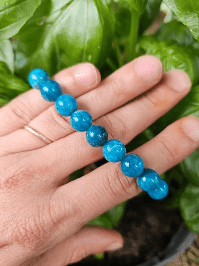 Apatite bleue - Bracelet avec perles de 10 mm