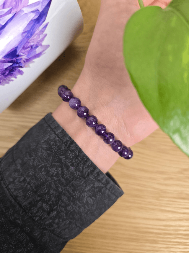 Améthyste - Bracelet perles de 8 mm