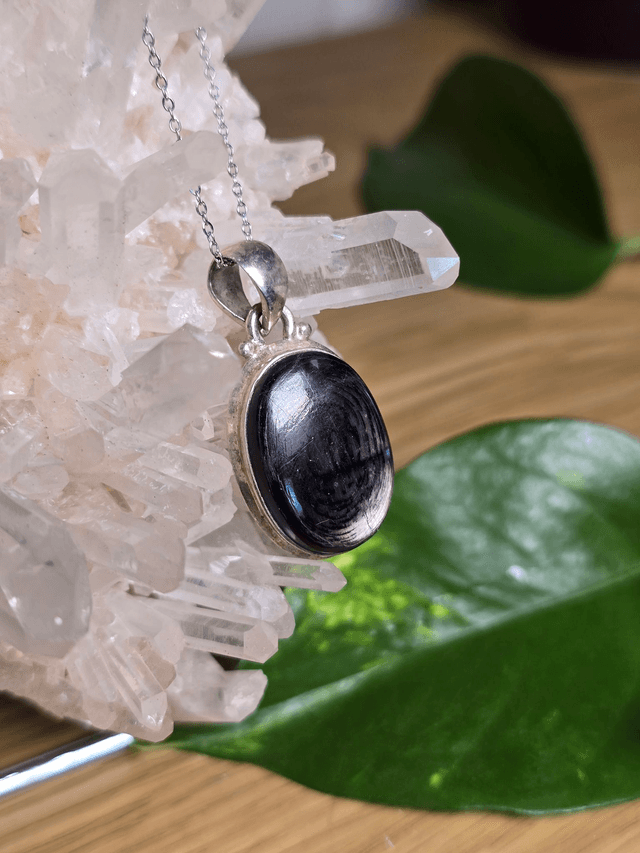 Pendentif Hyperstène et Argent 925 (Qualité AA)