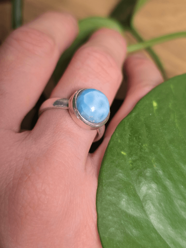Bague Larimar et argent 925 (Qualité AA)