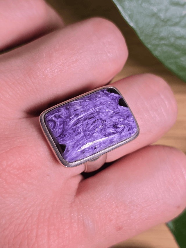 Bague en Charoïte et argent 925, Qualité AAA