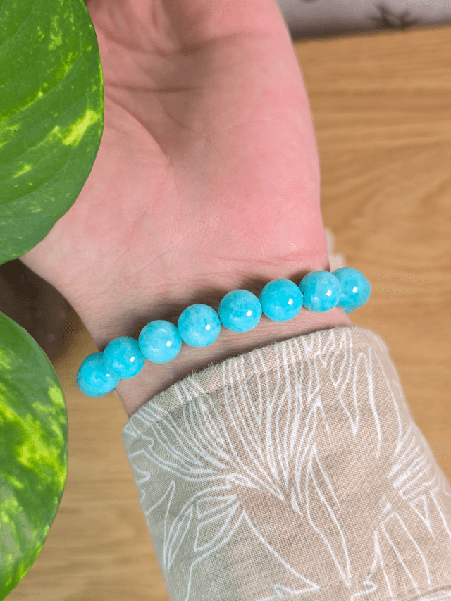 Amazonite de Namibie - Bracelet avec perles de 9,5 mm