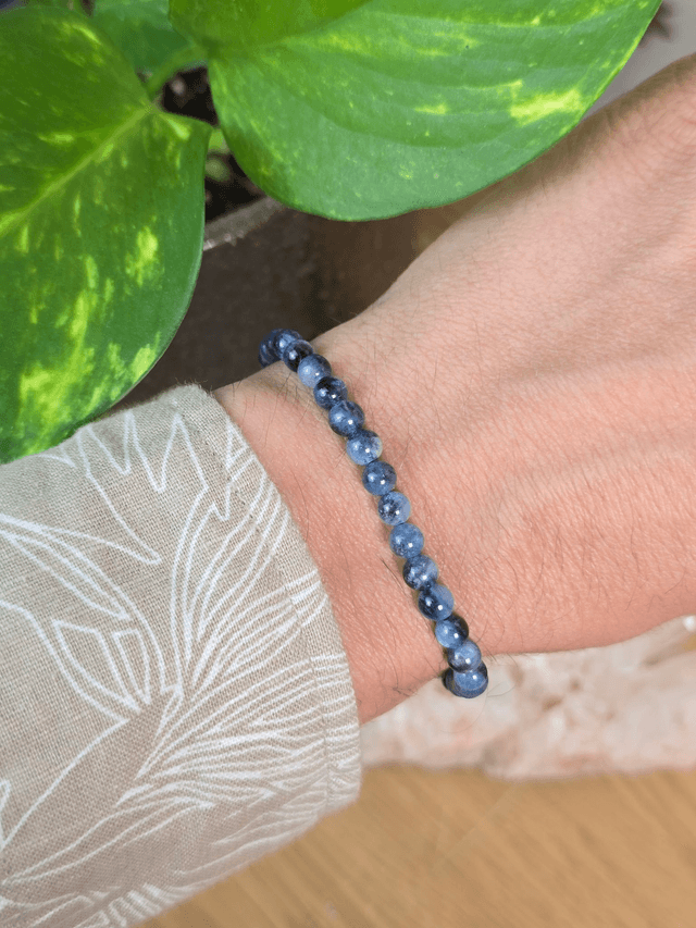 Aigue-marine - Bracelet avec perles de 5 mm
