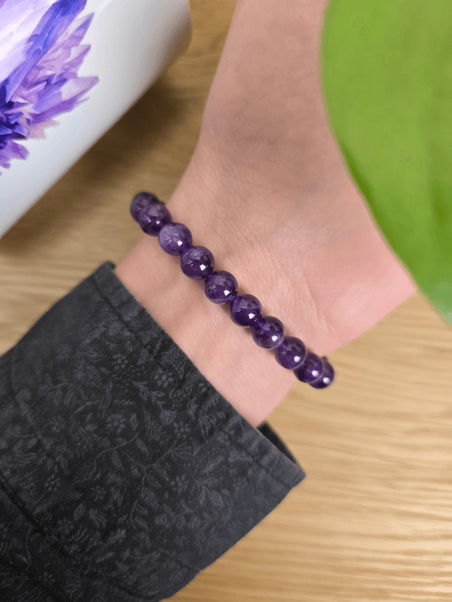 Améthyste - Bracelet perles de 8 mm