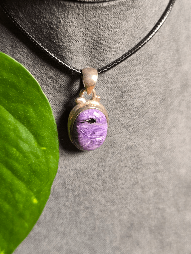 Pendentif Charoïte et argent 925 (Qualité AAA)