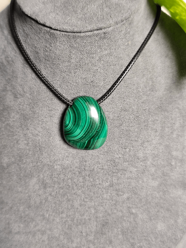 Pendentif Malachite, pierre percée (Qualité AAA)
