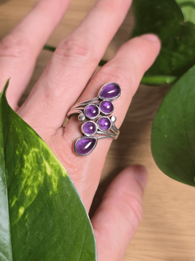 Bague "Constellation" en Améthyste et argent 925 (Qualité AA)
