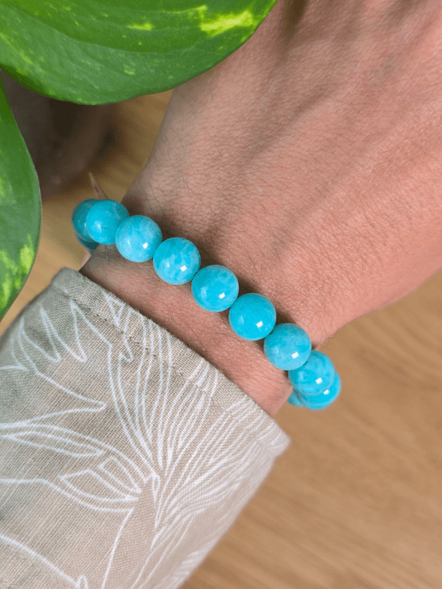 Amazonite de Namibie - Bracelet avec perles de 9,5 mm