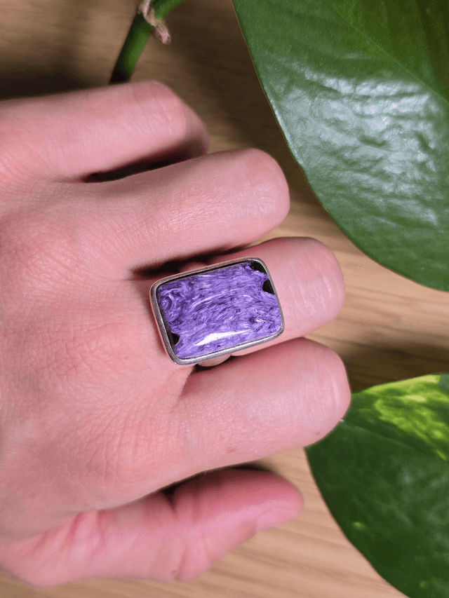 Bague en Charoïte et argent 925, Qualité AAA