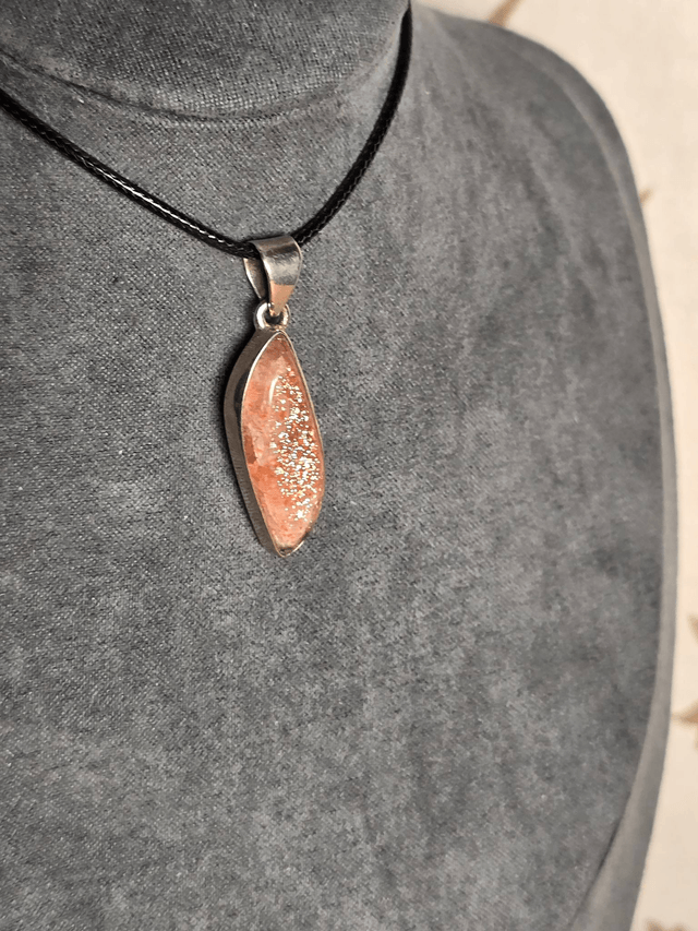 Pierre de Soleil naturelle, argent 925 (Qualité AA)
