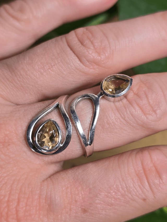 Bague "Envol" en Citrine naturelle et argent 925 (Qualité AAA)