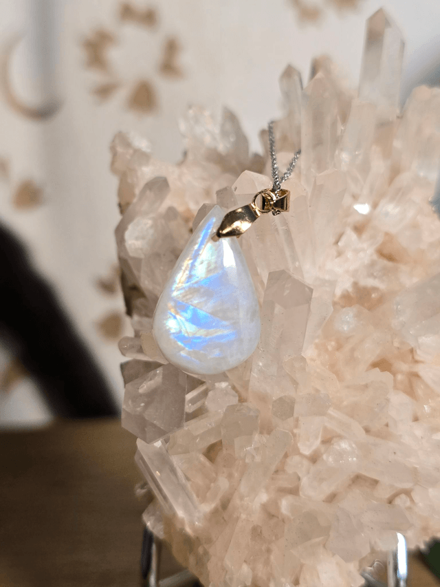 Pendentif Pierre de Lune (Qualité AA), sans cerclage