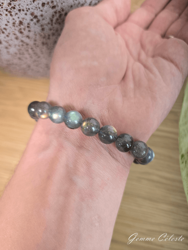 Labradorite - Bracelet avec perles de 10 mm 