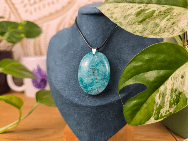Pendentif Amazonite AA+ forme ovale 