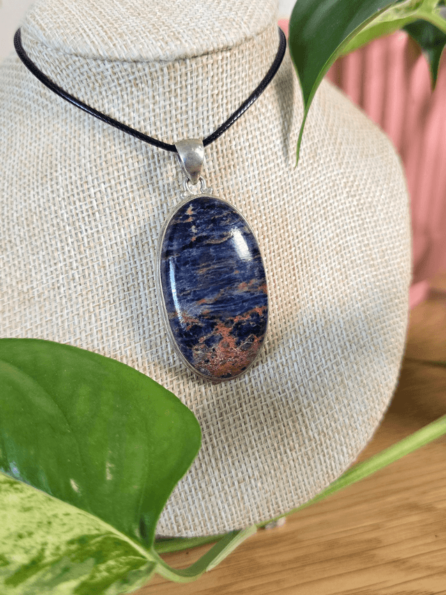 Sodalite AA+ Pendentif en Argent 925 - Pièce unique