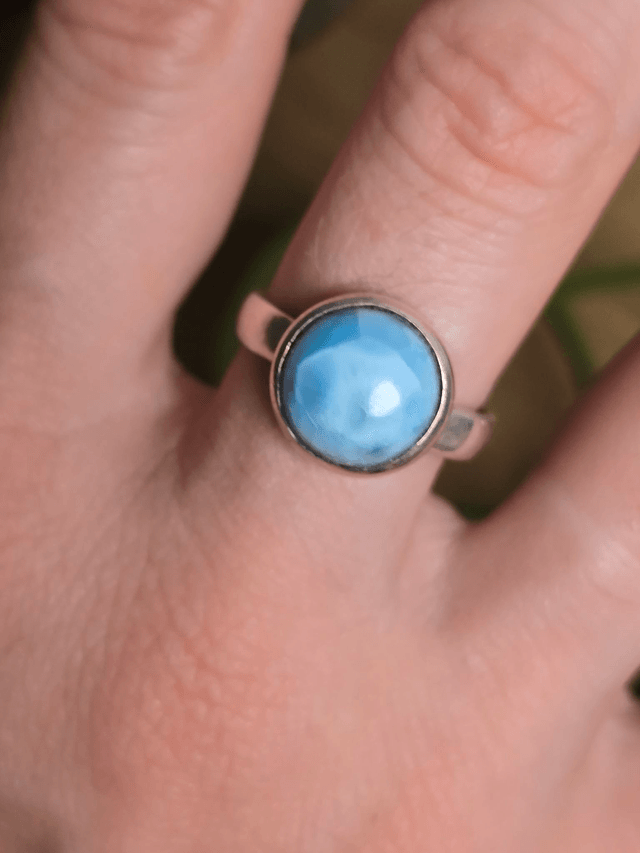 Bague Larimar et argent 925 (Qualité AA)