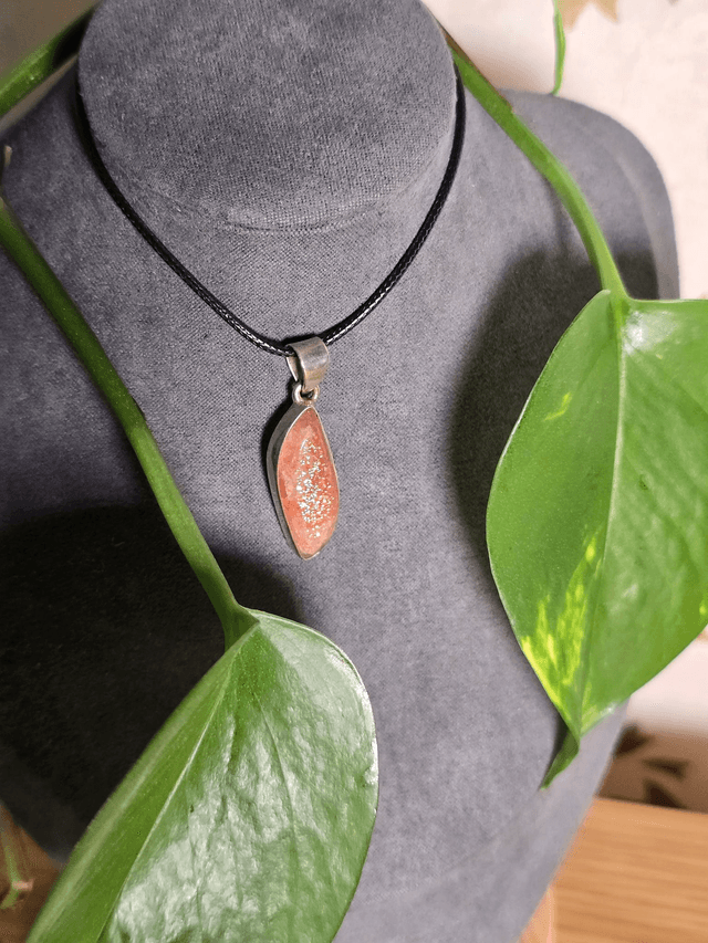 Pierre de Soleil naturelle, argent 925 (Qualité AA)