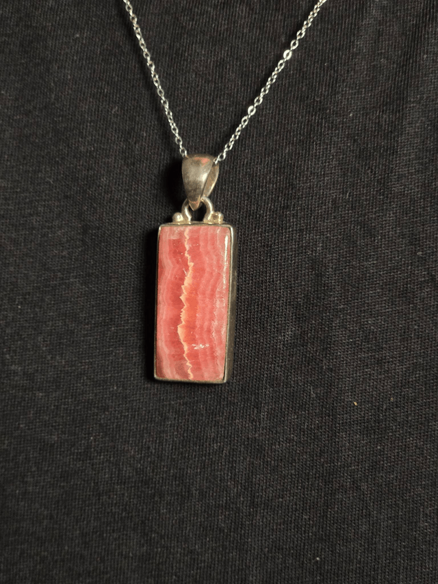 Pendentif Rhodochrosite et Argent 925 (Qualité AA)