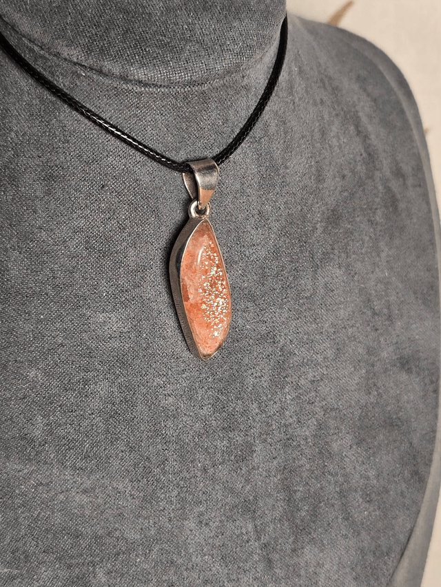 Pierre de Soleil naturelle, argent 925 (Qualité AA)