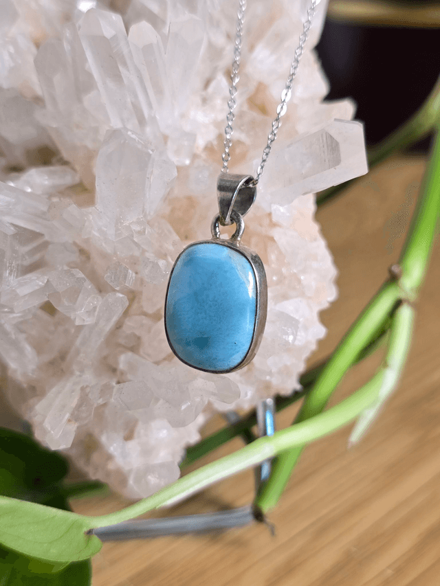 Pendentif Larimar et Argent 925 (Qualité AA)