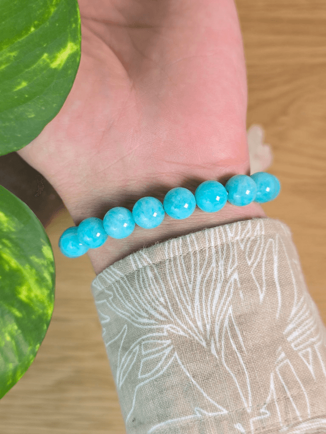 Amazonite de Namibie - Bracelet avec perles de 9,5 mm