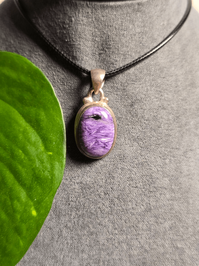 Pendentif Charoïte et argent 925 (Qualité AAA)