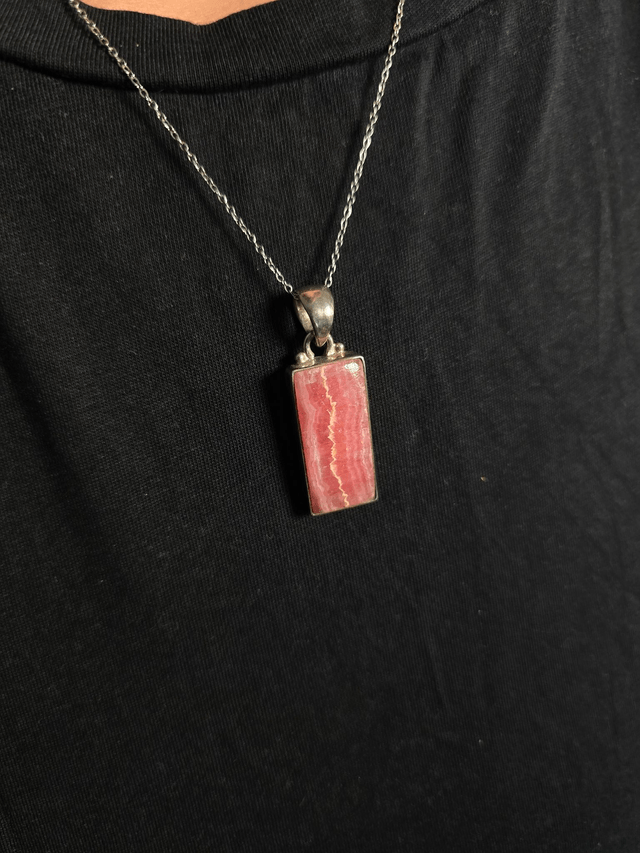 Pendentif Rhodochrosite et Argent 925 (Qualité AA)