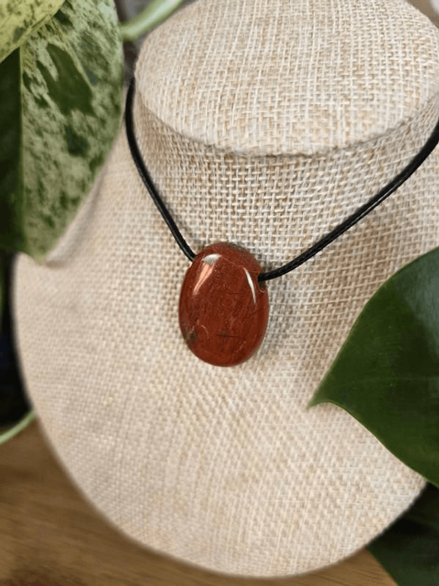 Jaspe Rouge - Pendentif façon pierre roulée