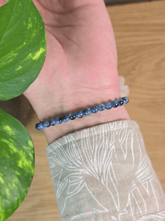 Aigue-marine - Bracelet avec perles de 5 mm