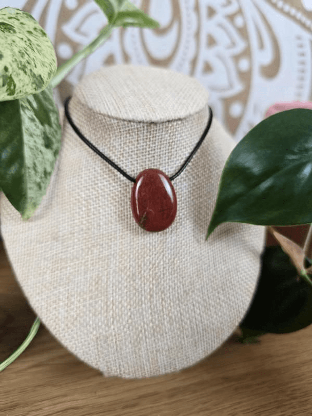Jaspe Rouge - Pendentif façon pierre roulée
