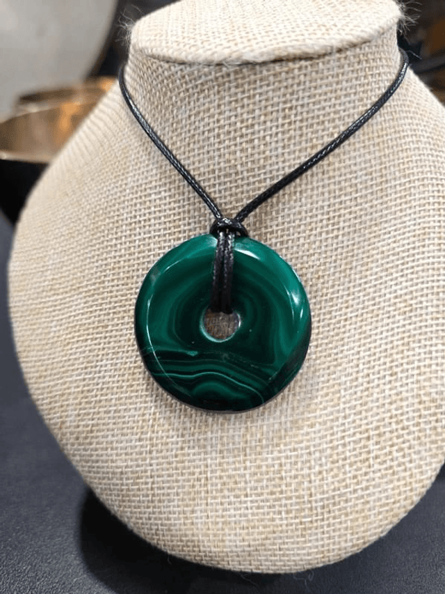 Malachite - Pendentif "Donut", ou Pi Chinois