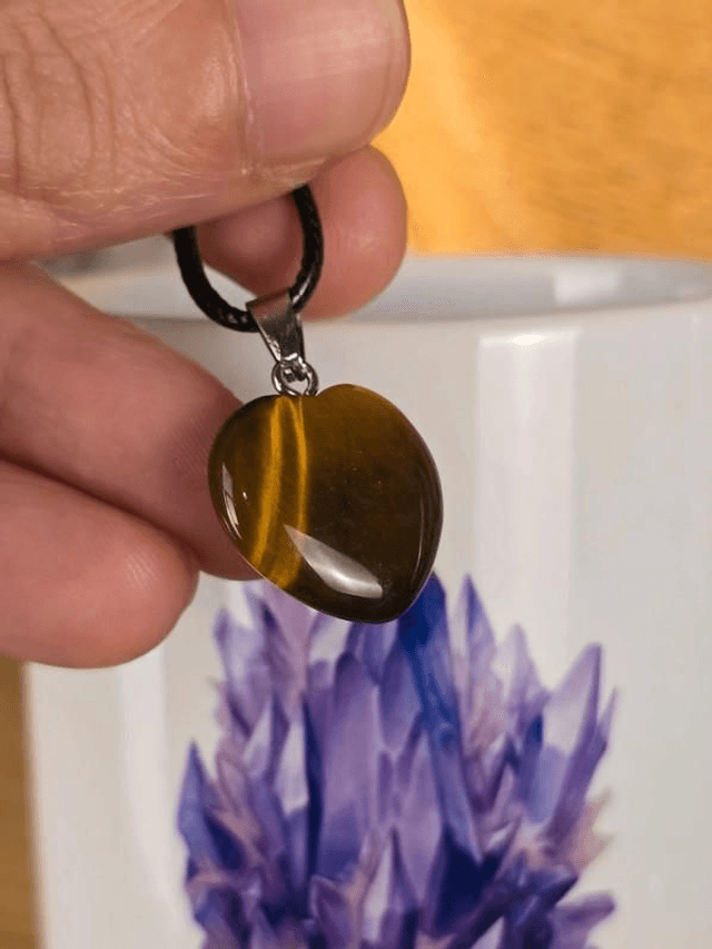 Oeil de Tigre - Pendentif Cœur 
