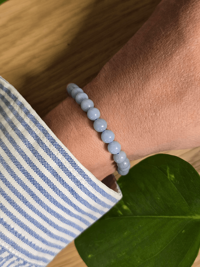 Angélite - Bracelet avec perles de 6 mm 