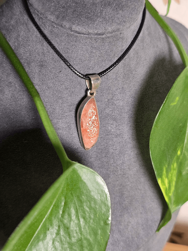 Pierre de Soleil naturelle, argent 925 (Qualité AA)