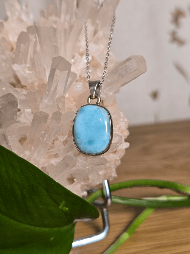 Pendentif Larimar et Argent 925 (Qualité AA)