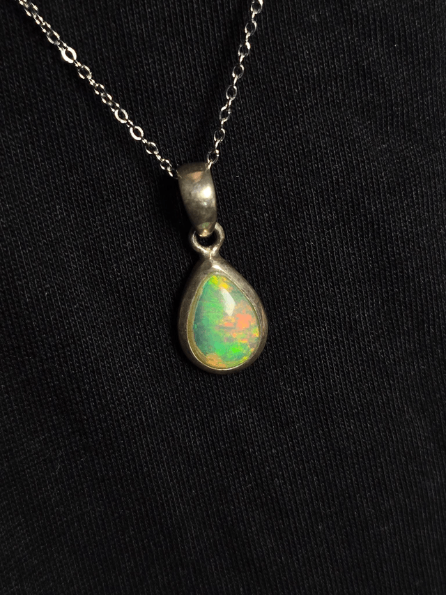 Pendentif Opale Welo n°3, argent 925