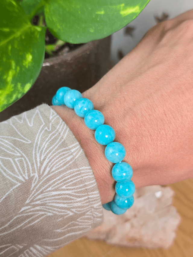 Amazonite de Namibie - Bracelet avec perles de 9,5 mm