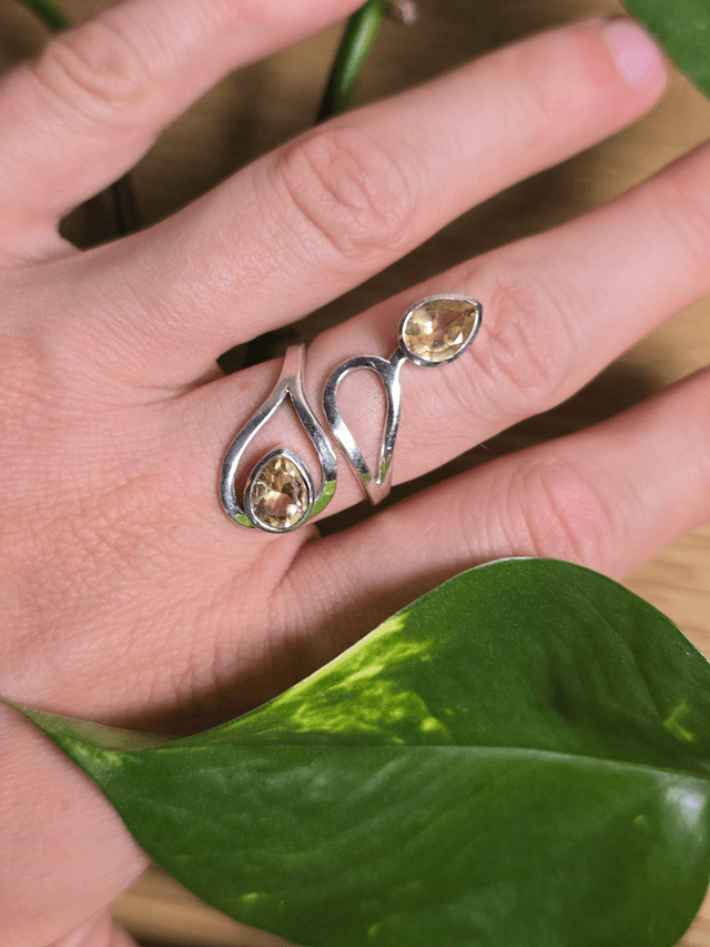 Bague "Envol" en Citrine naturelle et argent 925 (Qualité AAA)