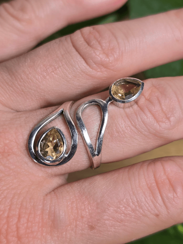 Bague "Envol" en Citrine naturelle et argent 925 (Qualité AAA)